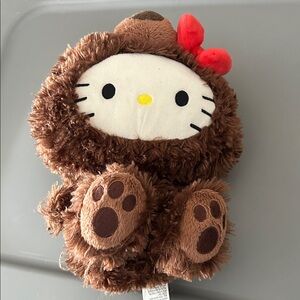 Hello Kitty Brown Bear Plush with Red Bow
